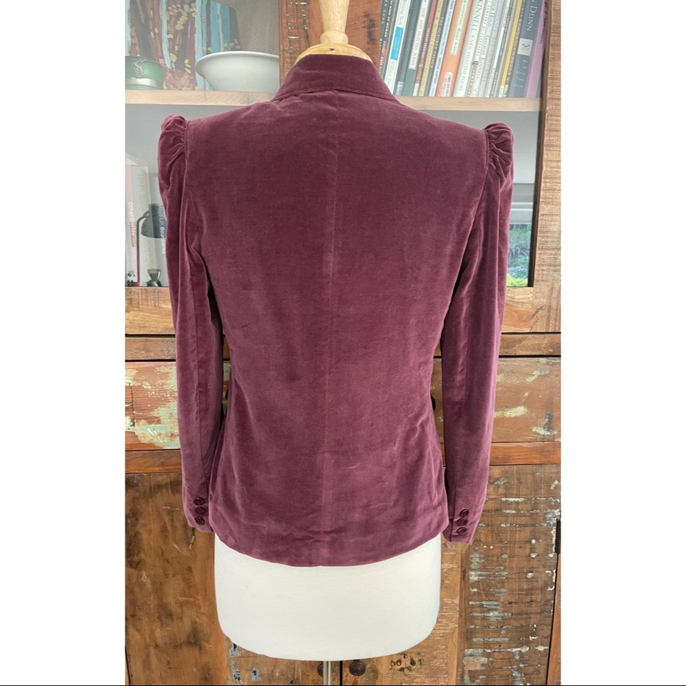 Purple Vintage Puffed Sleeve Velvet Jacket - Picture 5 of 6